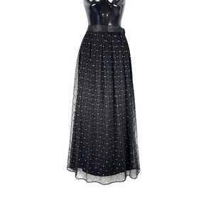 Vintage 90s R&M Richards Glitter Mesh Maxi Skirt Size 10 Made in USA Y2K Goth